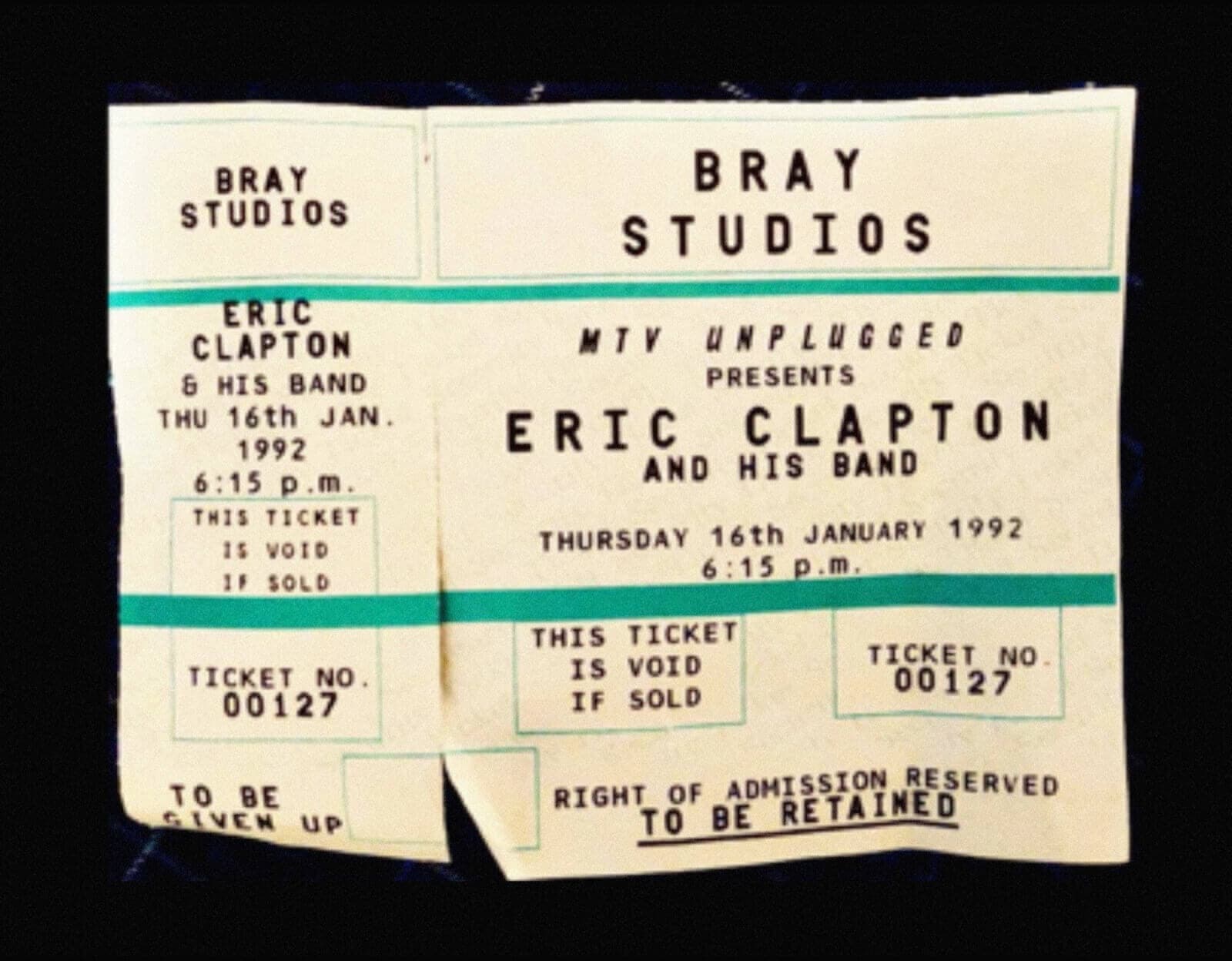 Eric Clapton's 1992 album Unplugged, is recorded in front of a live audience in Soundstage 1 for MTV's Unplugged television series.